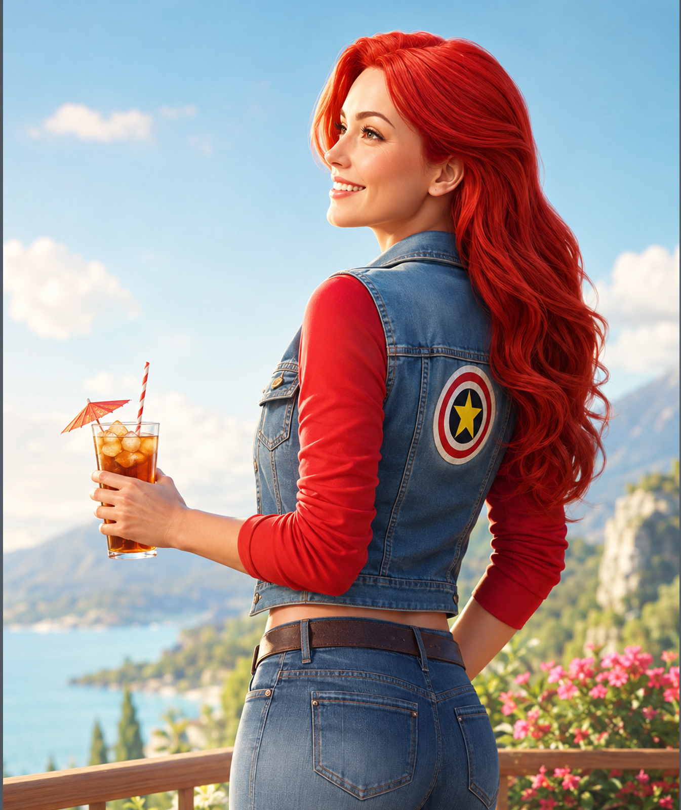 Red Skylar portrait looking left