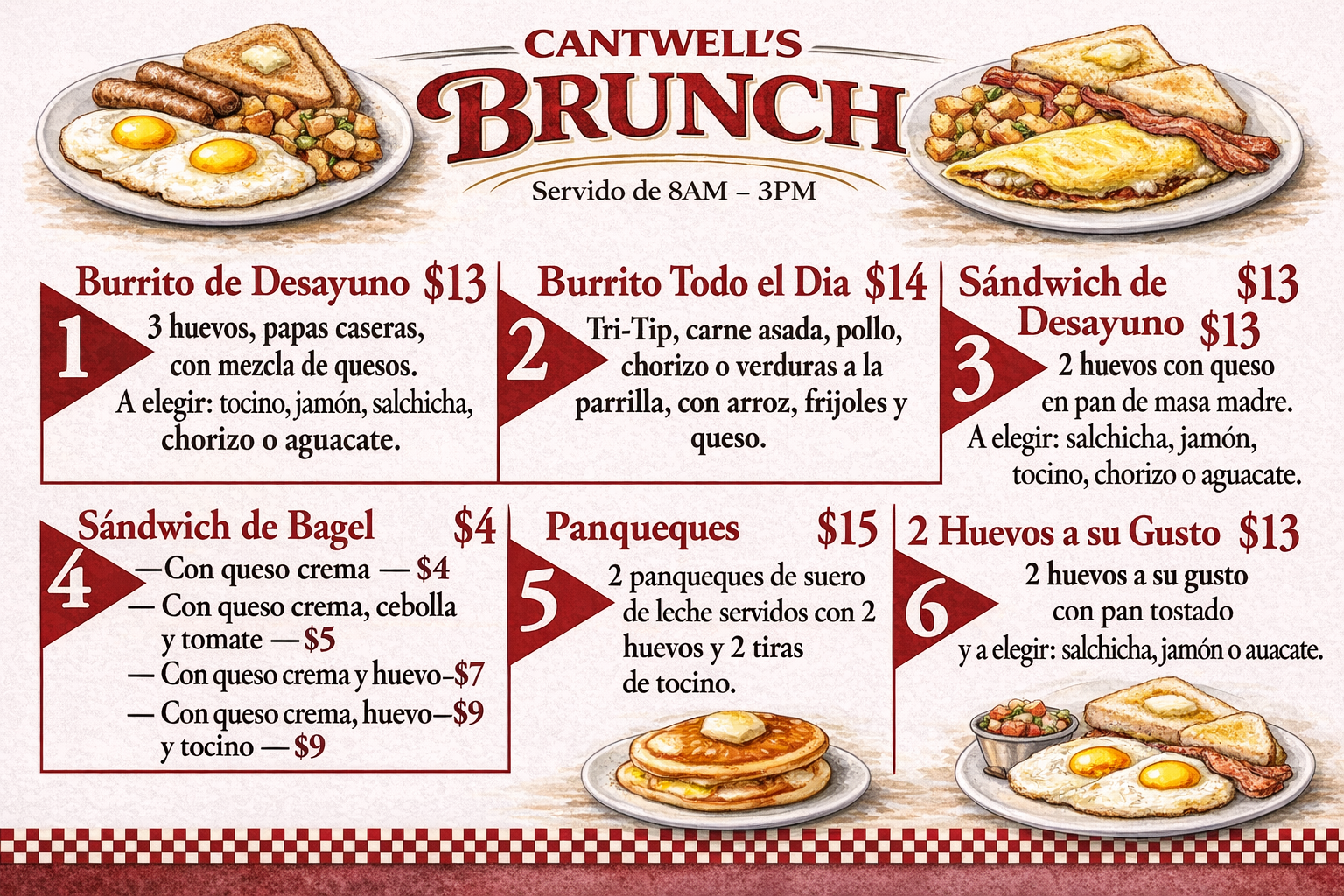 Portfolio item - Cantwells Menu